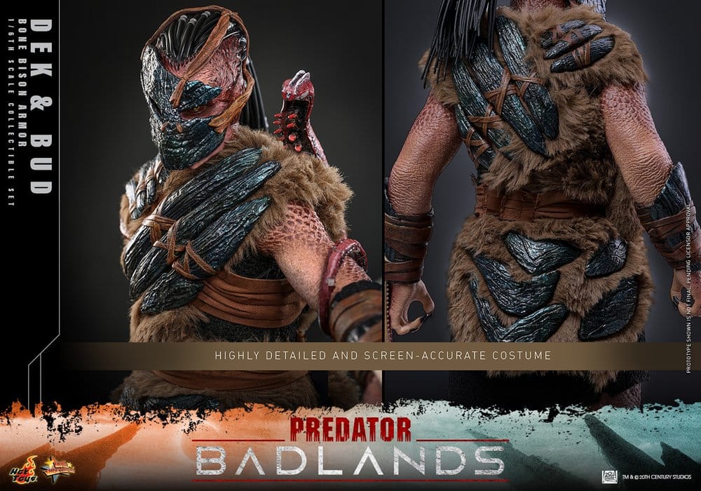 Predator: Badlands Movie Masterpiece Pack de 2 Figuras 1/6 Dek (Bone Bison Armor) and Bud 31 cm