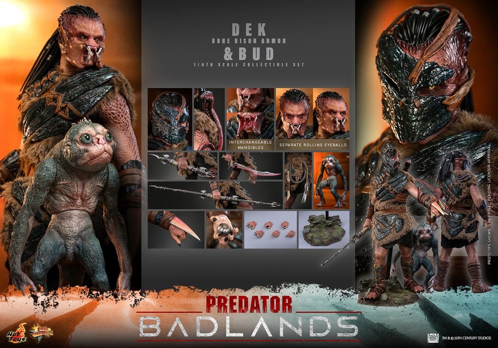 Predator: Badlands Movie Masterpiece Pack de 2 Figuras 1/6 Dek (Bone Bison Armor) and Bud 31 cm