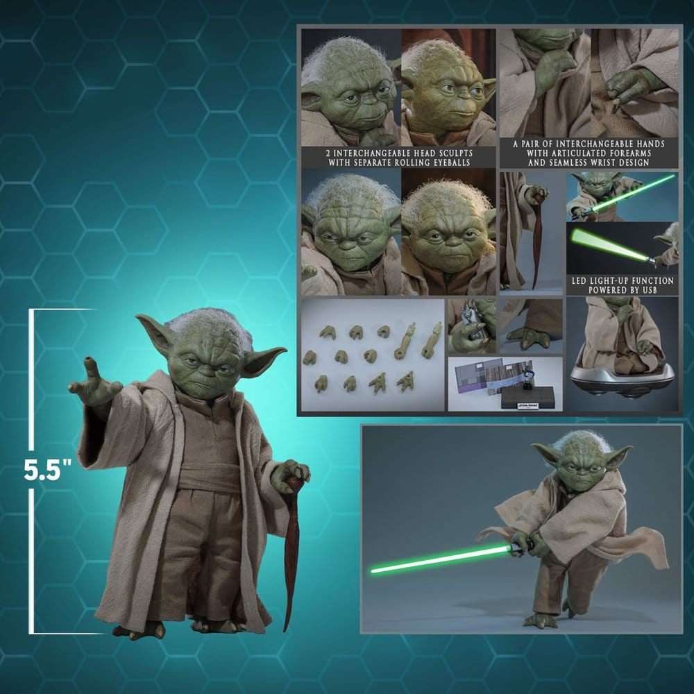 Star Wars: La Venganza de los Sith Movie Masterpiece Figura 1/6 Yoda 14 cm