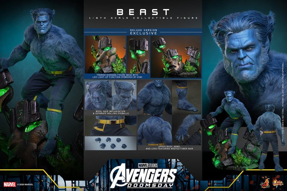 Marvel X-Men Movie Masterpiece Figura 1/6 Beast (Deluxe Version) 33 cm