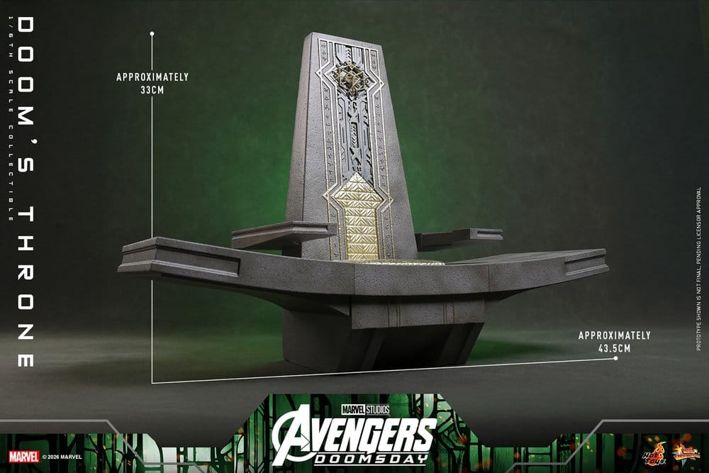 Avengers: Doomsday Movie Masterpiece Acessório para Figuras 1/6 Trono de Doom 33 cm
