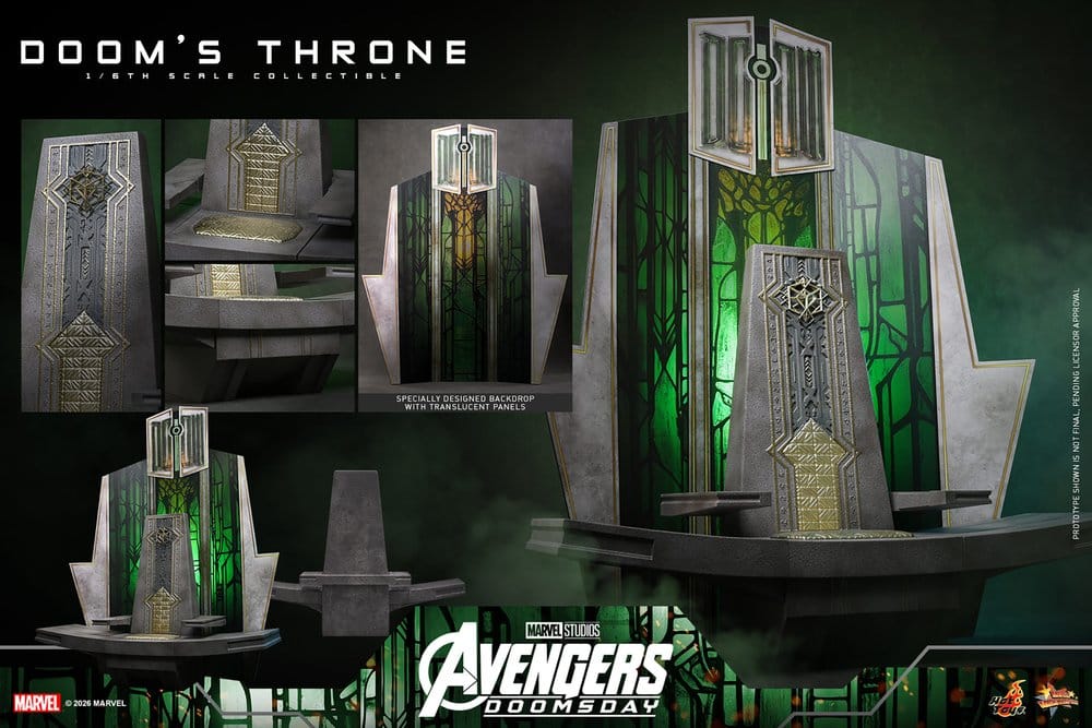 Avengers: Doomsday Movie Masterpiece Acessório para Figuras 1/6 Trono de Doom 33 cm