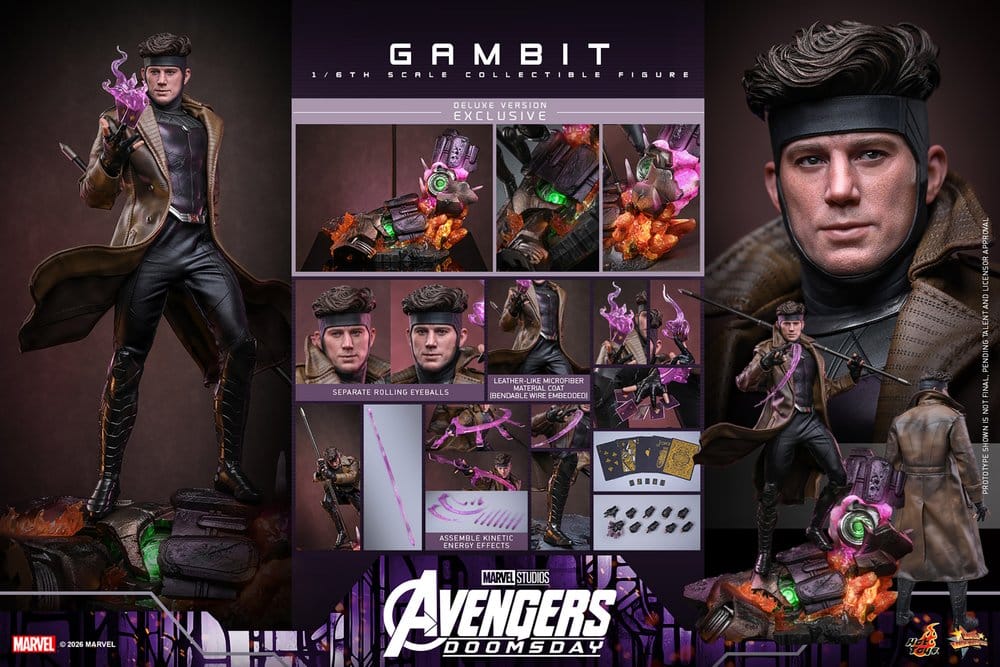 Vingadores: Filme obras-primas Doomsday Figura 1/6 Gambit (versão de luxo) 31 cm