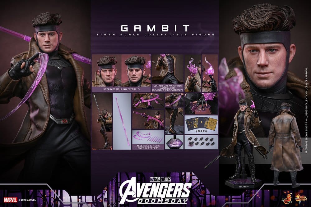 Vingadores: Filme Doomsday Obra-prima Figura 1/6 Gambit 31 cm