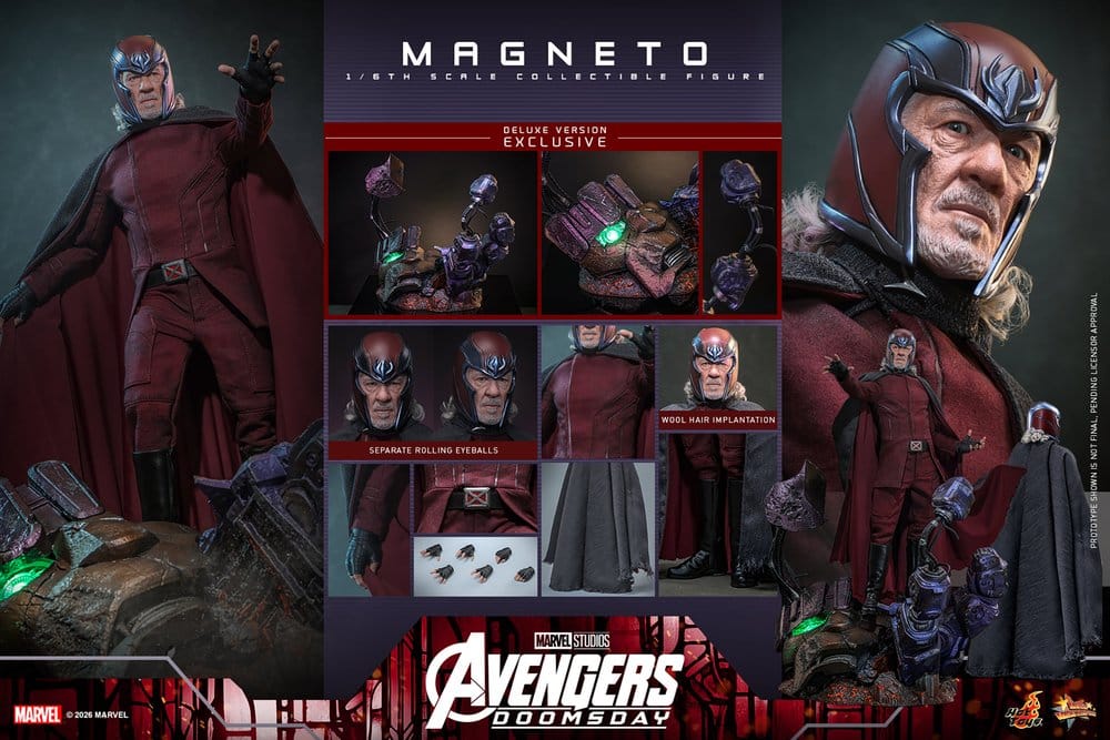 Vingadores: Filme Doomsday Masterpiece Figura 1/6 Magneto (Versão Deluxe) 30 cm