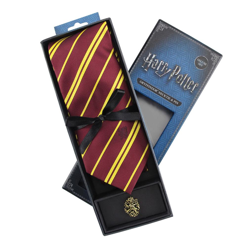 Harry Potter Set Deluxe de Corbata & Pin Gryffindor Frikytopia