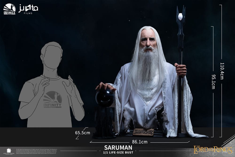 O Senhor dos Anéis Busto tamanho natural Saruman 110 cm