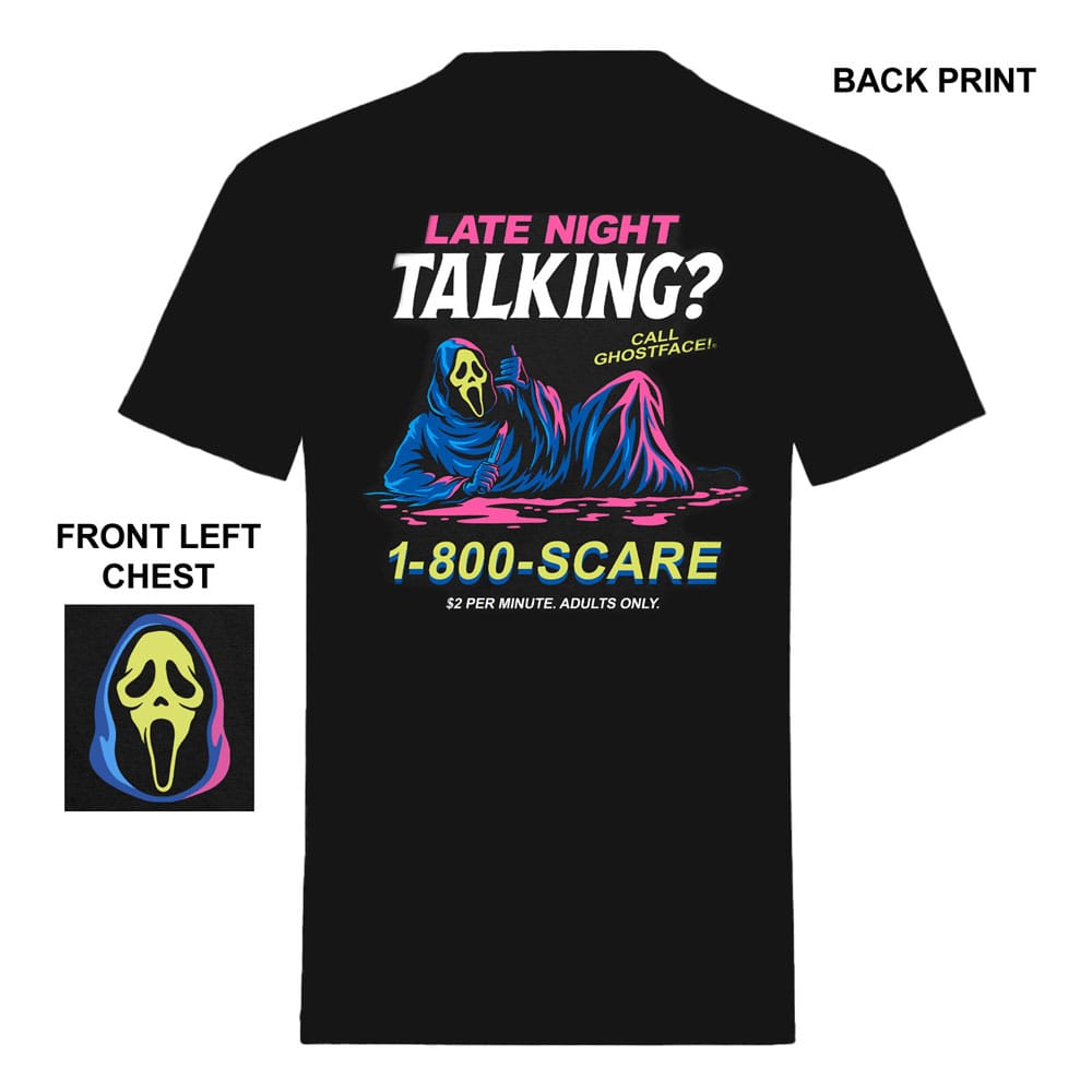 Scream T-shirt Ghost Face Late Night Talking tamanho S Frikytopia