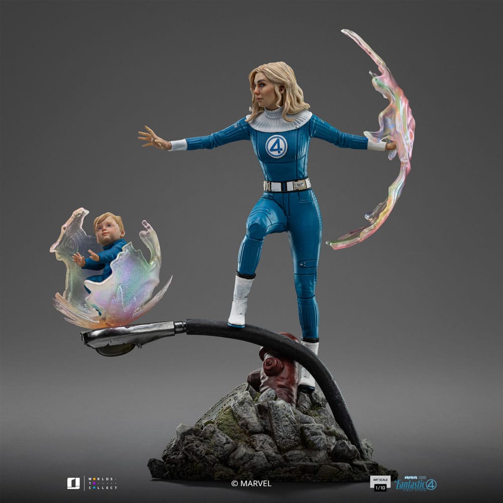 Fantastic Four Estatua 1/10 Art Scale Invisible Woman and Franklin 28 cm