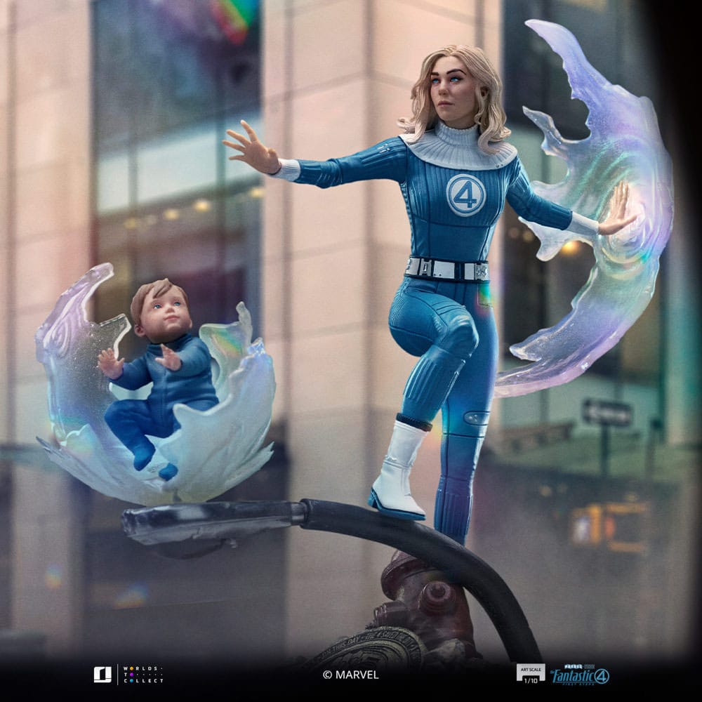 Fantastic Four Estatua 1/10 Art Scale Invisible Woman and Franklin 28 cm
