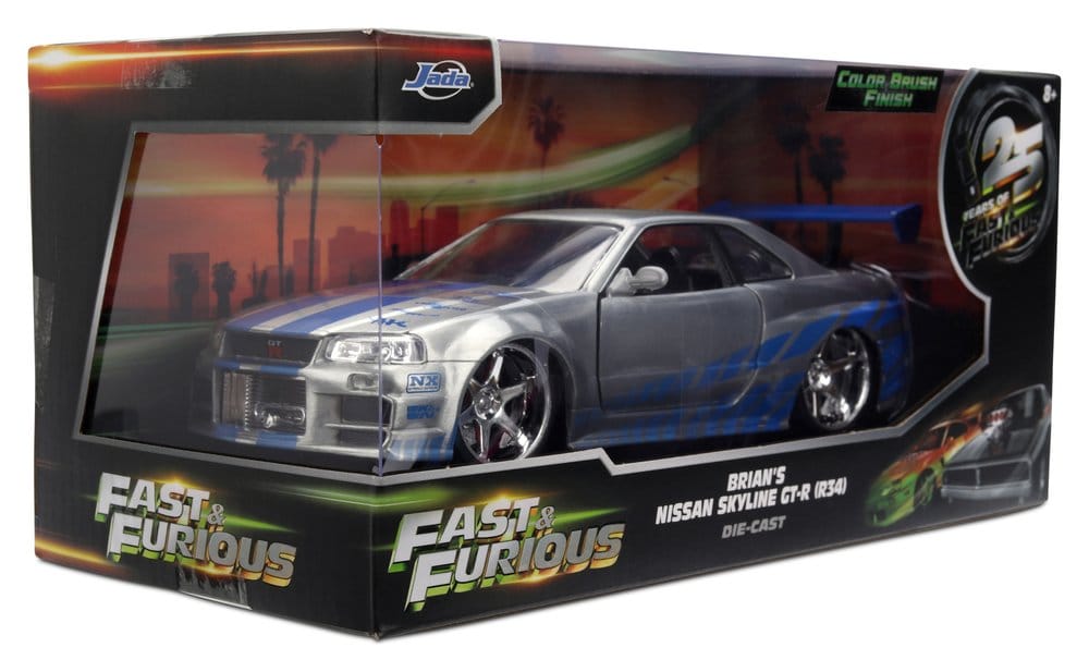 A Todo Gas Diecast Vehículo 1:24 Anniversary Nissan Skyline 19 cm
