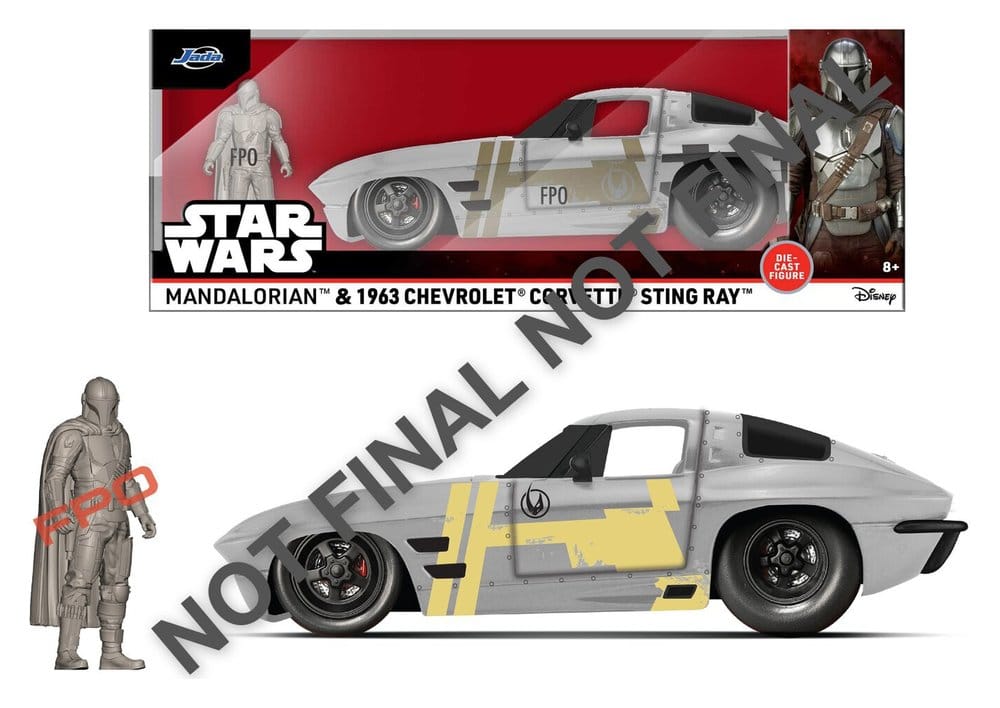 Star Wars Vehículo 1:24 Mandalorian Chevrolet Corvette Sting Ray 1963