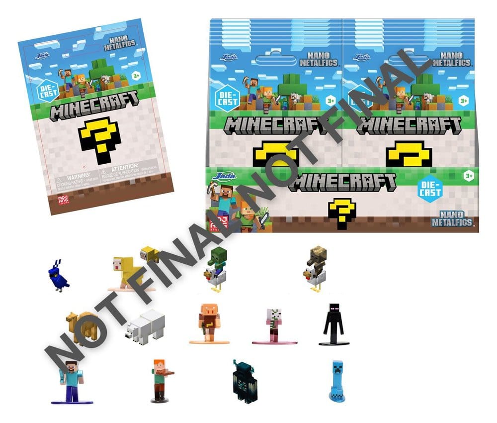 Minecraft Nano Metalfigs Figuras Mini Blind Pack Expositor (24)