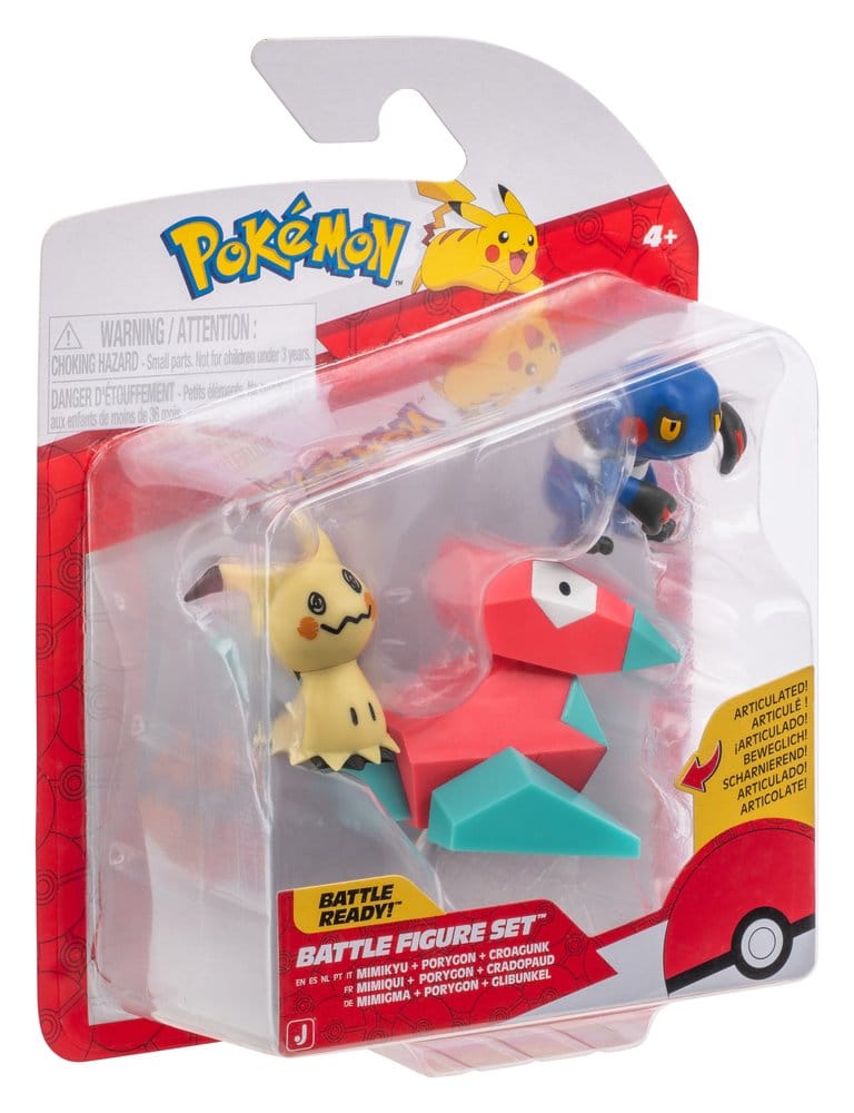 Pokémon Battle Figure Figuras 3-Pack Mimikyu, Porygon & Croagunk