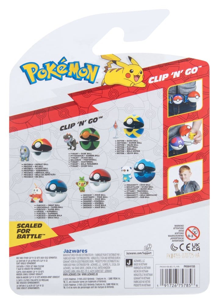 Pokémon Clip 'n' Go Figura de Acción Wave 21 Rotom & Veloz Ball