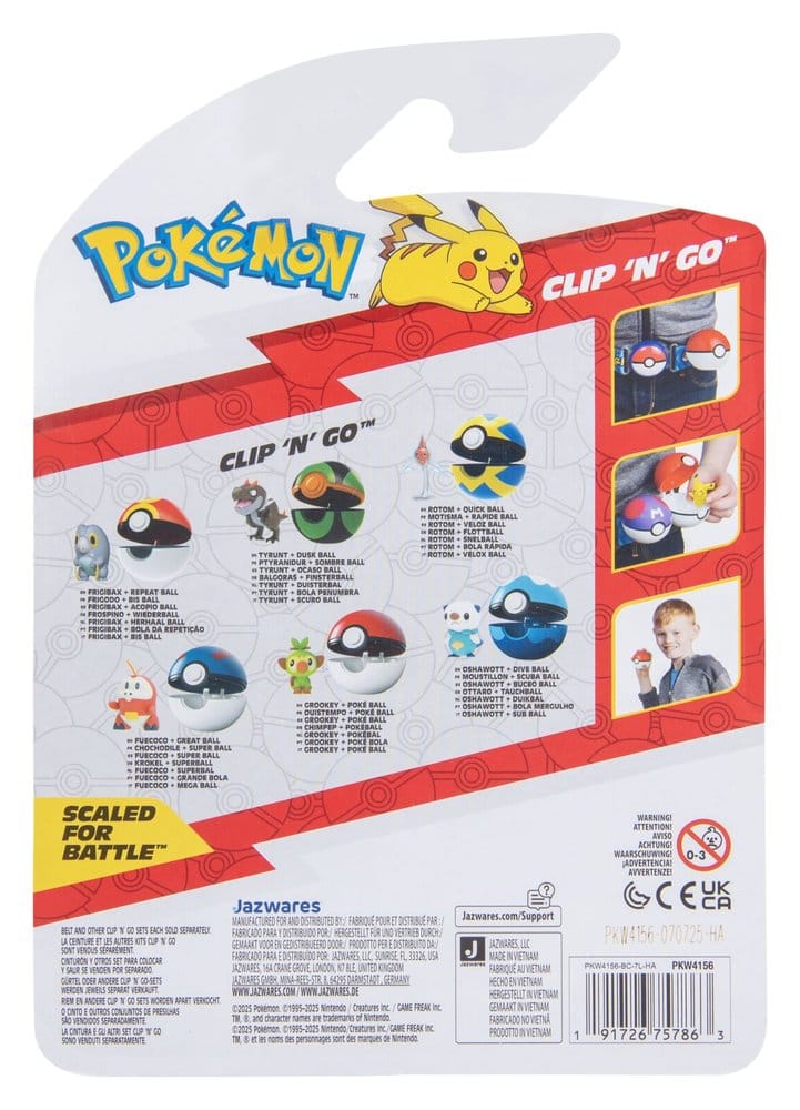 Pokémon Clip 'n' Go Figura de Acción Fuecoco & Super Ball