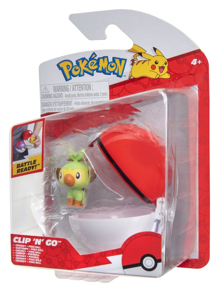 Pokémon Clip 'n' Go Figura de Acción Wave 21 Grookey & Poké Ball
