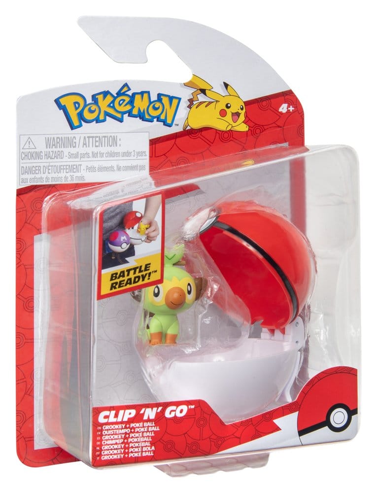 Pokémon Clip 'n' Go Figura de Acción Wave 21 Grookey & Poké Ball
