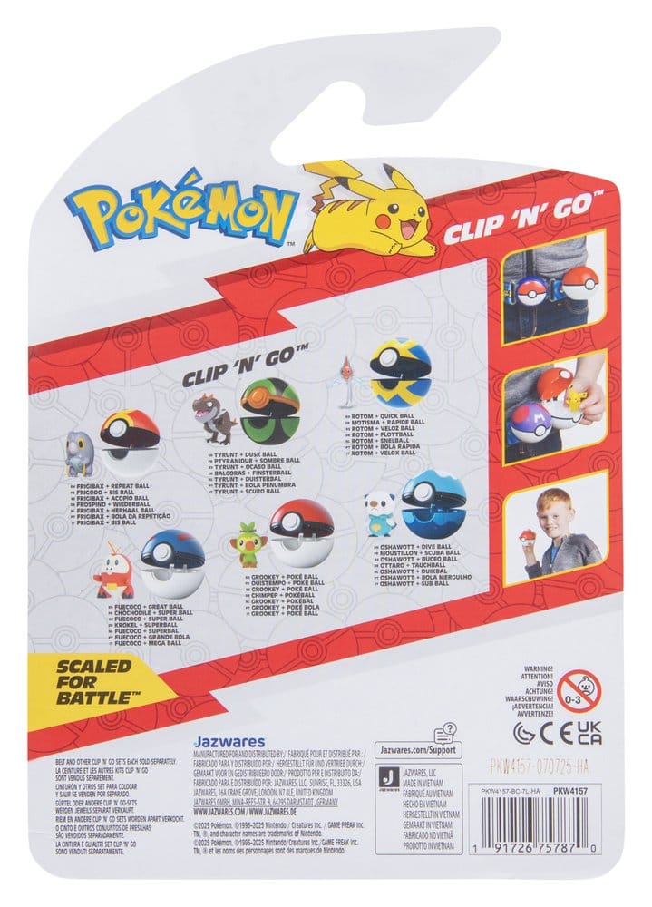 Pokémon Clip 'n' Go Figura de Acción Wave 21 Grookey & Poké Ball