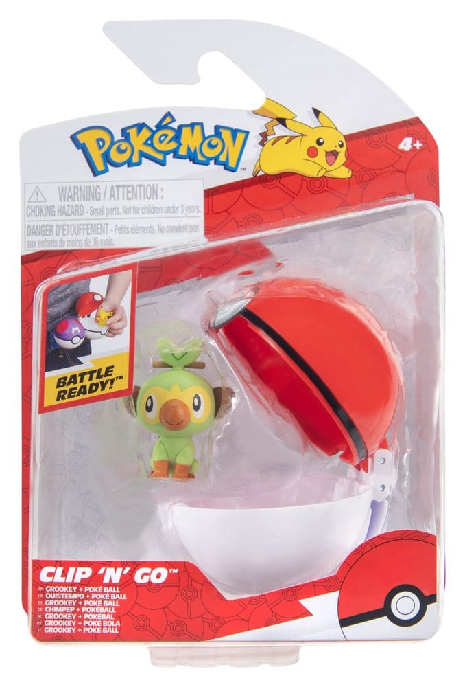 Pokémon Clip 'n' Go Figura de Acción Wave 21 Grookey & Poké Ball