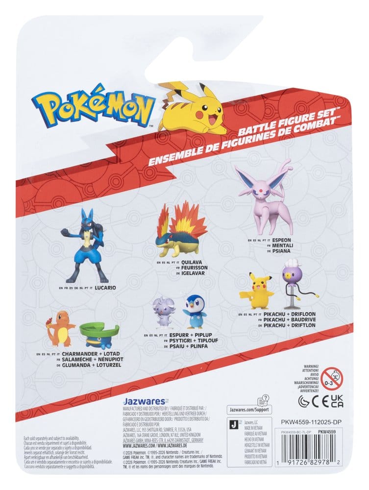 Pokémon Battle Figure Figuras 3-Pack Squirtle, Greavard & Bellossom