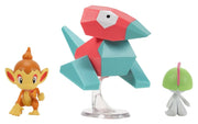 Pokémon Battle Figure Set Figuras Chimchar, Ralts & Porygon (Pack de 3)