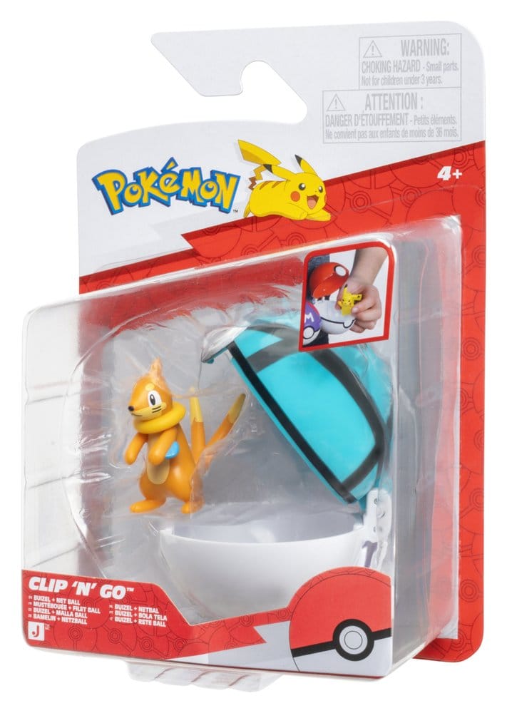 Pokémon Clip 'n' Go Figura de Ação Buizel & Malla Ball