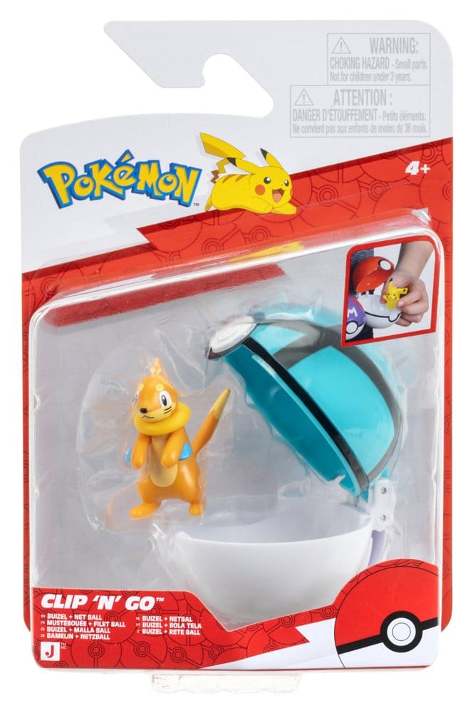 Pokémon Clip 'n' Go Figura de Ação Buizel & Malla Ball