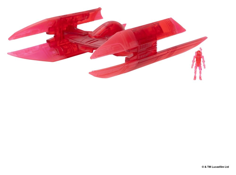 Star Wars Vehículo Mediano & Figura set Bombardero Hiena (Holograma Rojo) & Droide de Batalla (Chase)