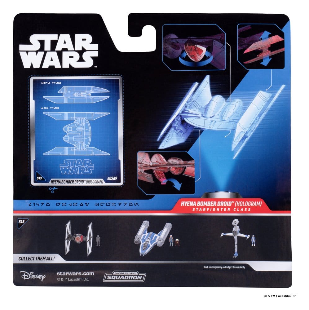 Star Wars Vehículo Mediano & Figura set Bombardero Hiena (Holograma Rojo) & Droide de Batalla (Chase)