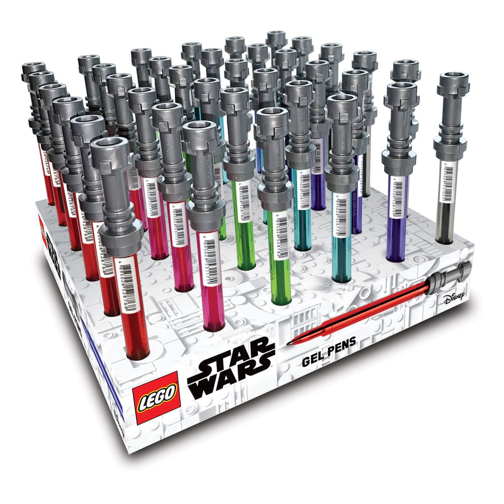 LEGO Star Wars Bolígrafos de gel Sable de Luz Expositor (36) Frikytopia