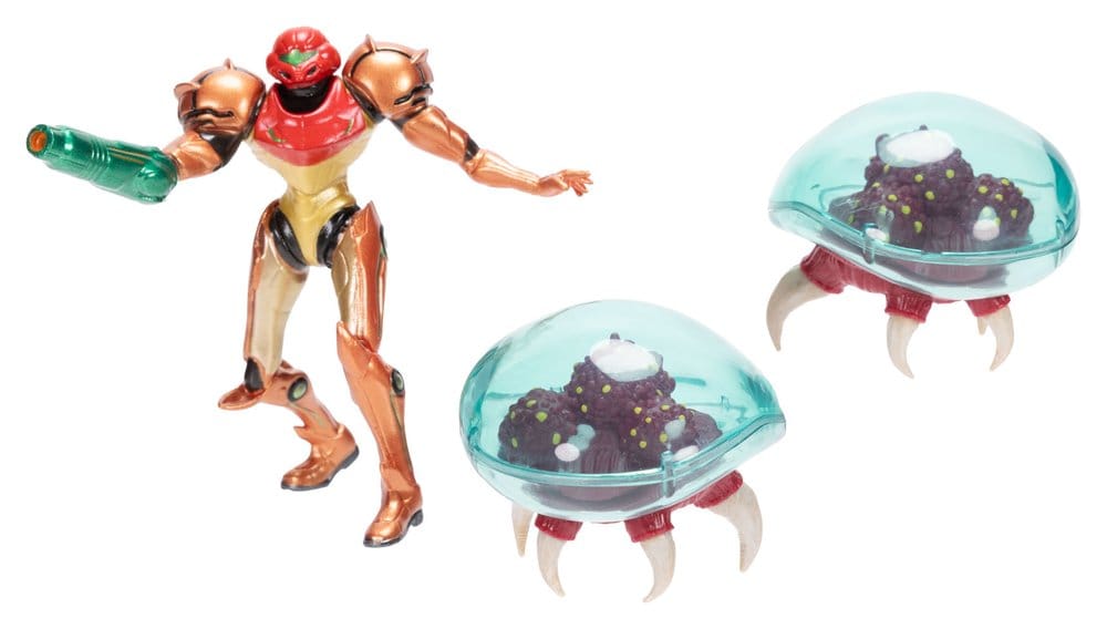World of Nintendo Pack de 3 Figuras Metroid Samus Bounty Hunter 6 cm