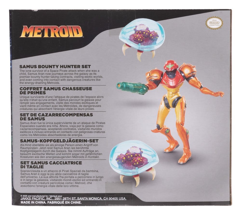 World of Nintendo Pack de 3 Figuras Metroid Samus Bounty Hunter 6 cm