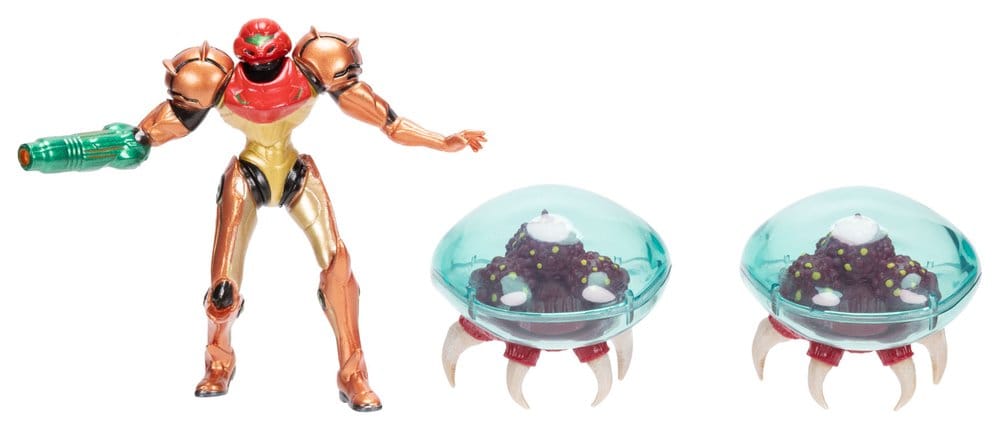 World of Nintendo Pack de 3 Figuras Metroid Samus Bounty Hunter 6 cm
