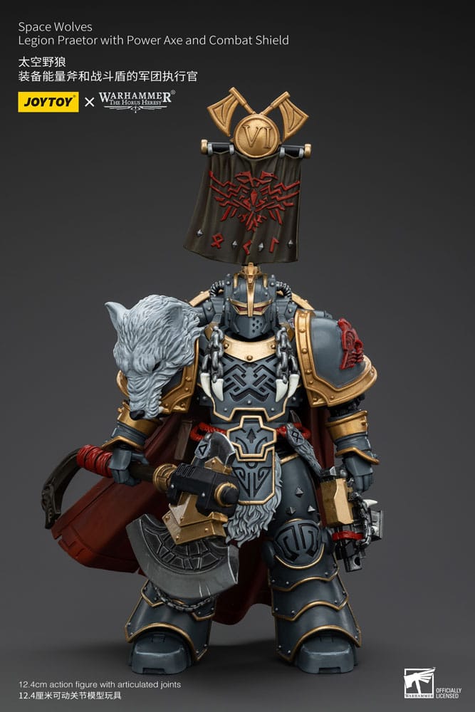 Warhammer The Horus Heresy Figura 1/18 Space Wolves Legion Praetor with Power Axe and Combat Shield 12 cm