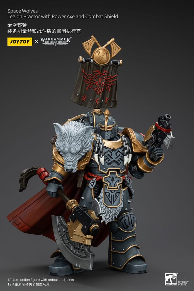 Warhammer The Horus Heresy Figura 1/18 Space Wolves Legion Praetor with Power Axe and Combat Shield 12 cm