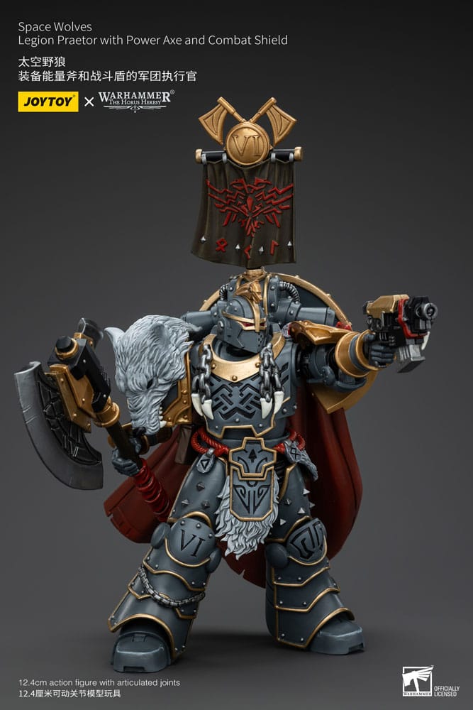 Warhammer The Horus Heresy Figura 1/18 Space Wolves Legion Praetor with Power Axe and Combat Shield 12 cm