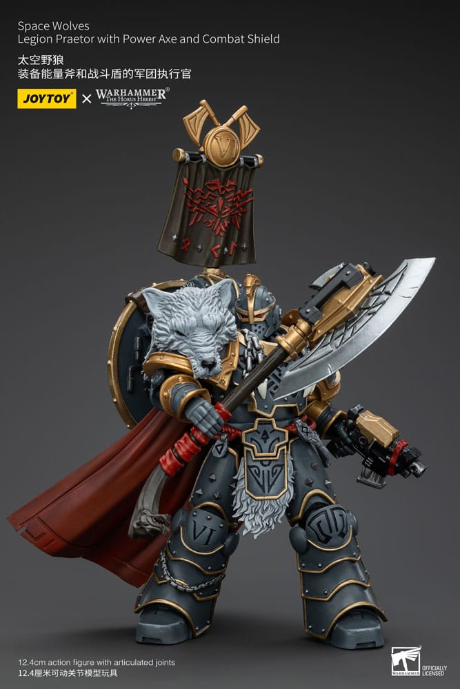 Warhammer The Horus Heresy Figura 1/18 Space Wolves Legion Praetor with Power Axe and Combat Shield 12 cm