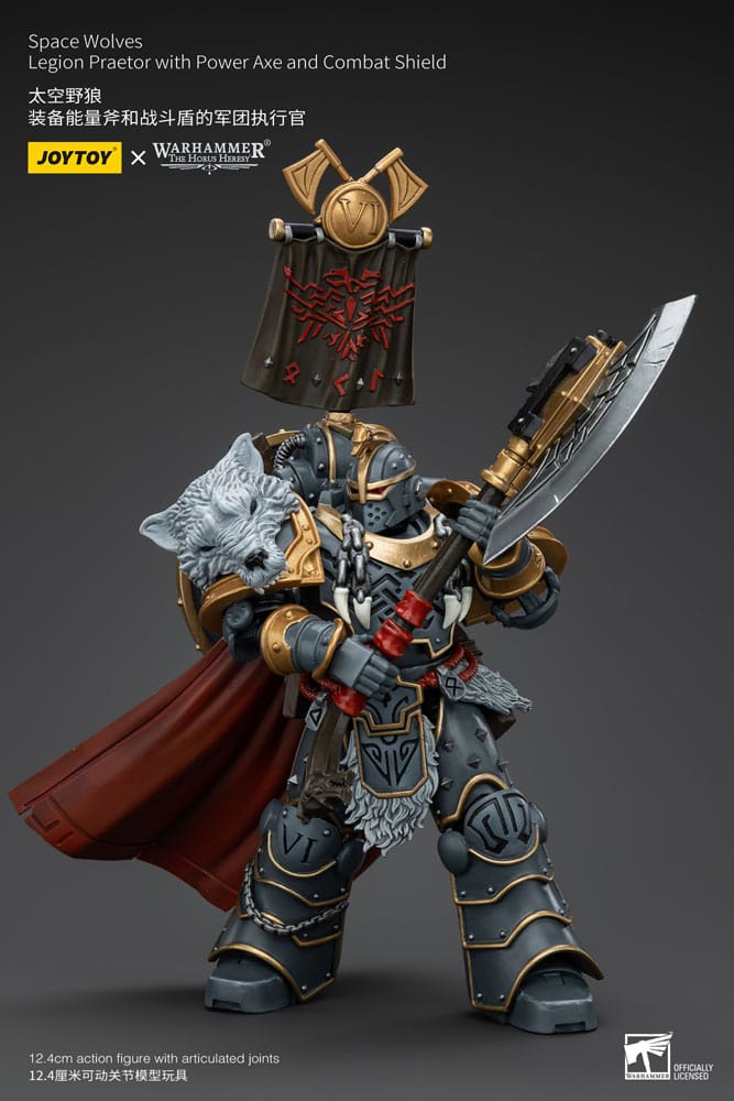 Warhammer The Horus Heresy Figura 1/18 Space Wolves Legion Praetor with Power Axe and Combat Shield 12 cm