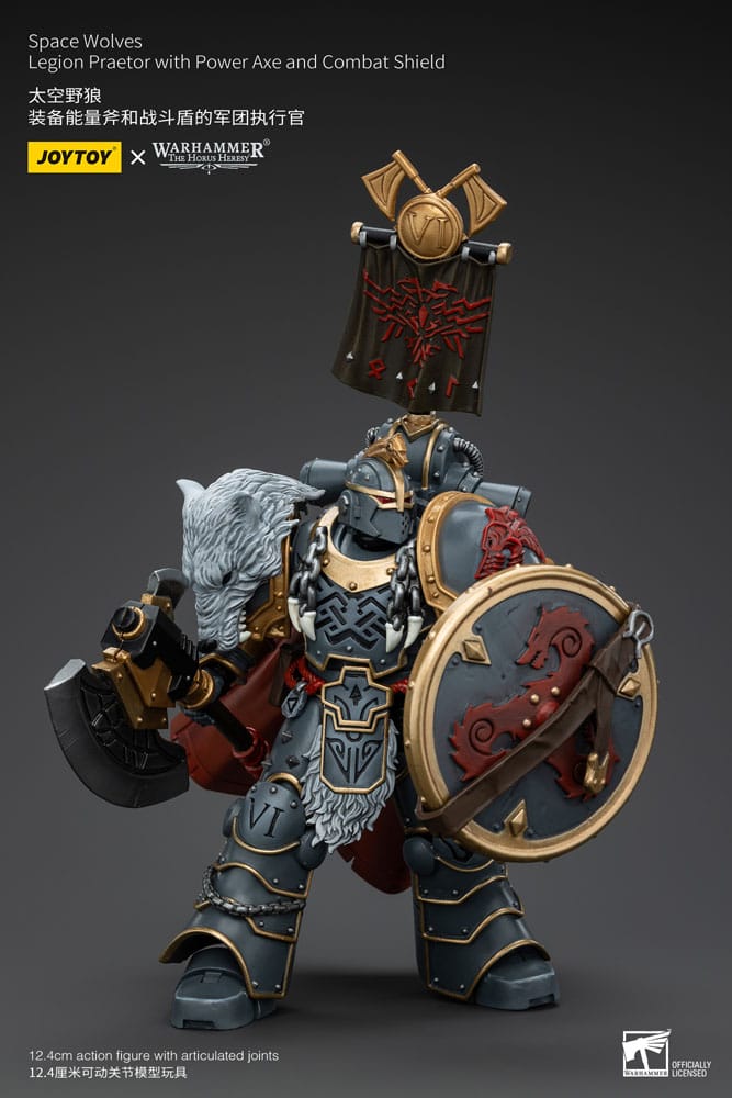 Warhammer The Horus Heresy Figura 1/18 Space Wolves Legion Praetor with Power Axe and Combat Shield 12 cm