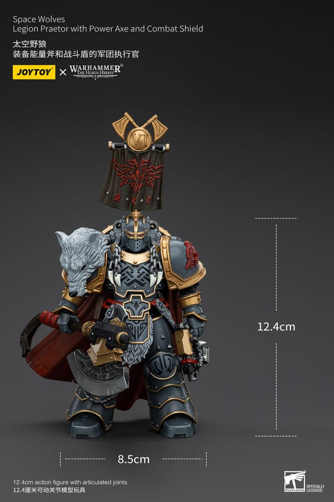 Warhammer The Horus Heresy Figura 1/18 Space Wolves Legion Praetor with Power Axe and Combat Shield 12 cm