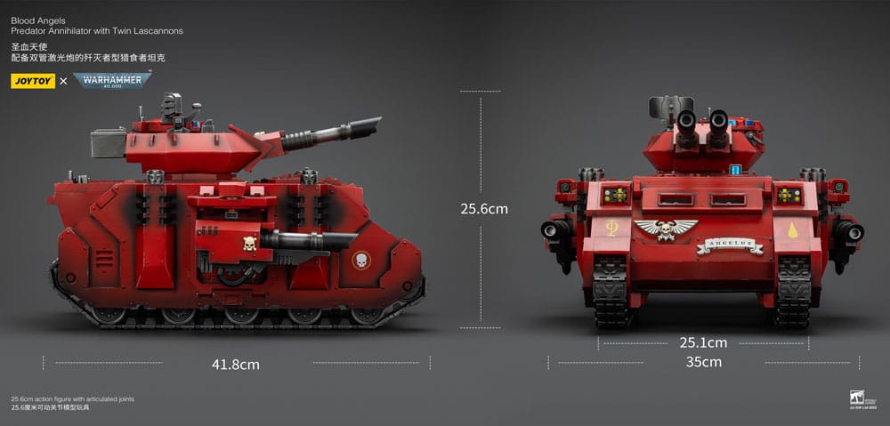 Warhammer 40k Figura 1/18 Blood Angels Predator Annihilator with Twin Lascannons 26 cm