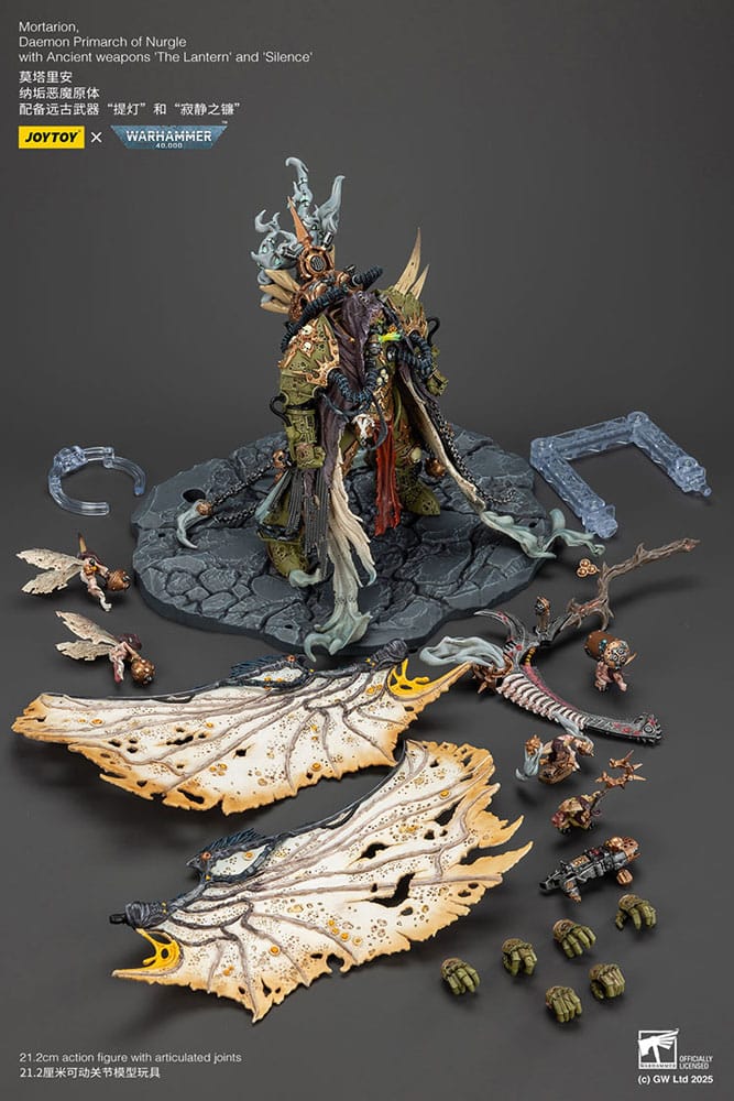 Warhammer 40k Figura 1/18 Mortarion Daemon Primarch of Nurgle with Ancient weapons The Lantern and Silence 21 cm