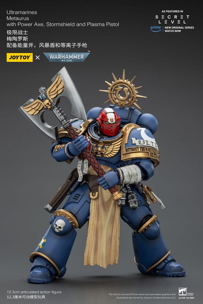 Warhammer 40,000 Figura Ultramarines Metaurus with Power Axe, Stormshield and Plasma Pistol 13 cm