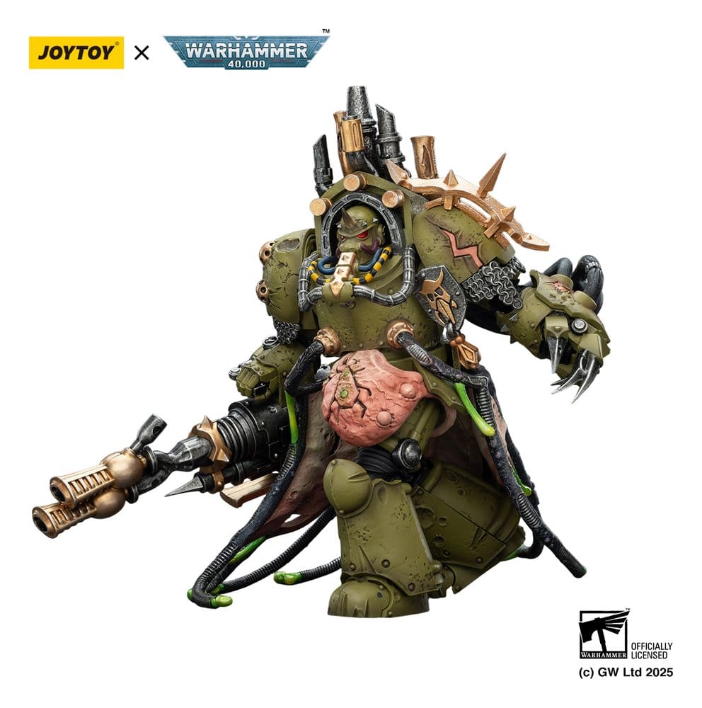 Warhammer 40,000 Figura Death Guard Lord of Virulence with Power Fist and Twin Plague Spewer 14 cm