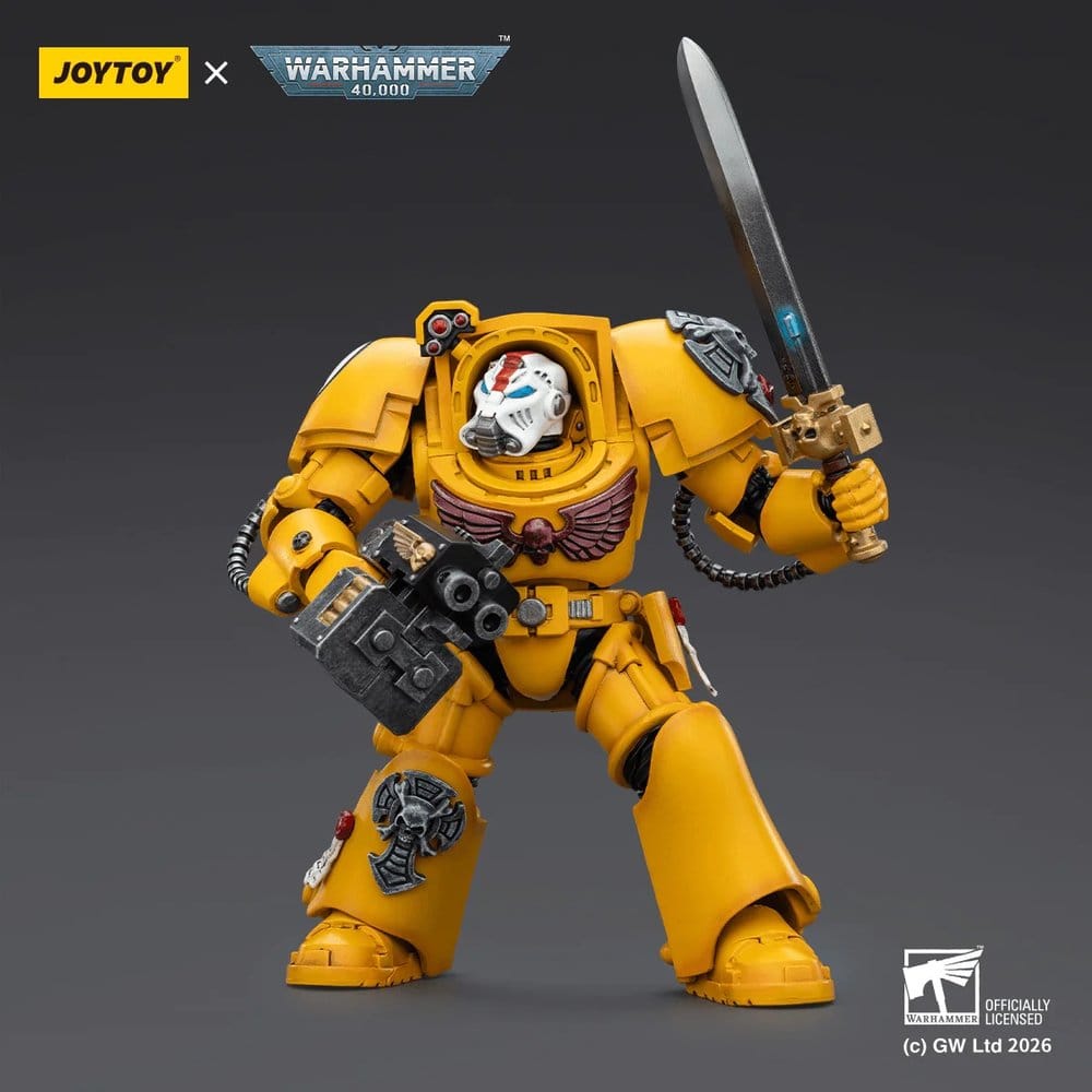 Warhammer 40,000 Figura Imperial Fists Terminator 1 with Power Sword and Storm Bolter 14 cm