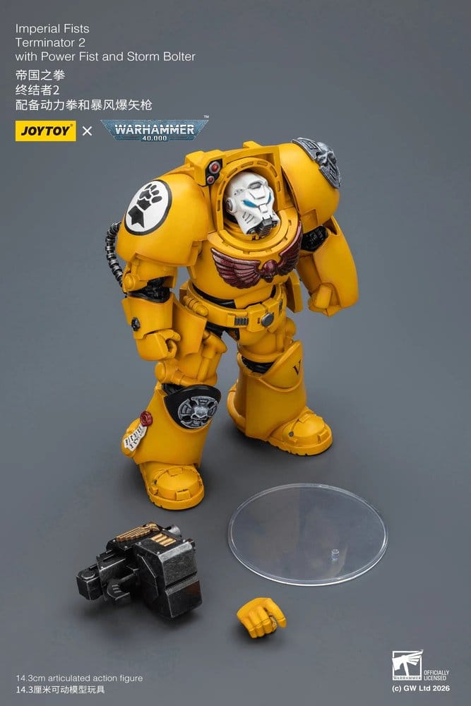Warhammer 40,000 Figura Imperial Fists Terminator 2 with Power Fist and Storm Bolter 14 cm