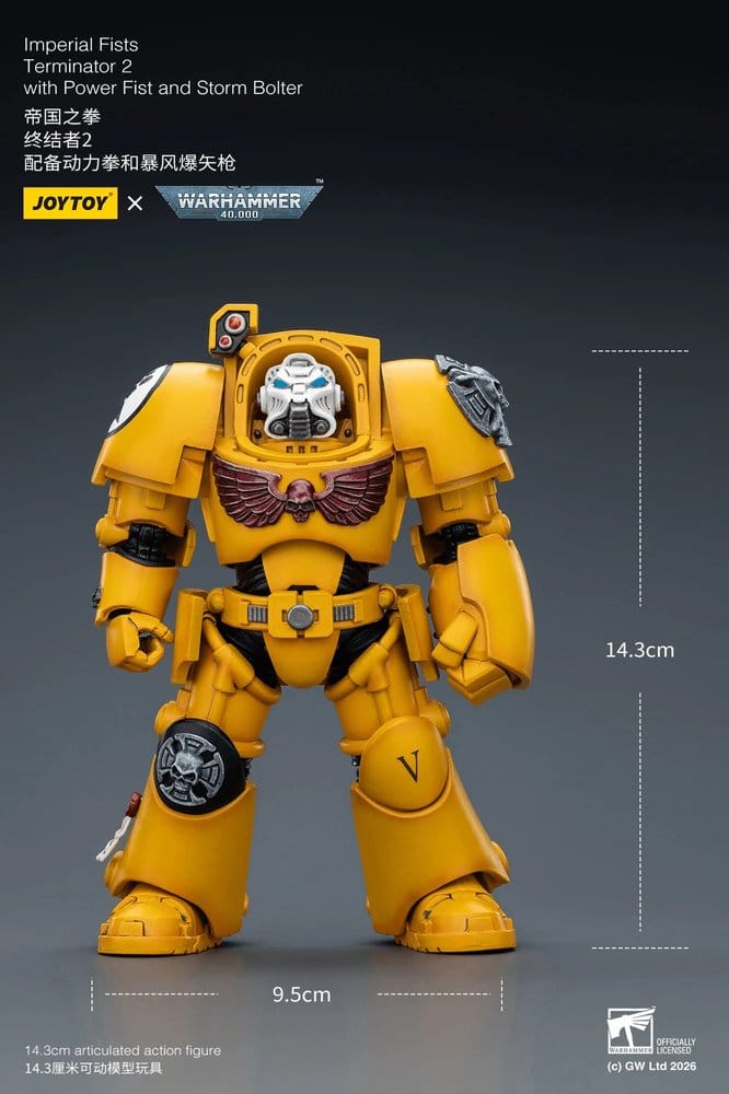 Warhammer 40,000 Figura Imperial Fists Terminator 2 with Power Fist and Storm Bolter 14 cm