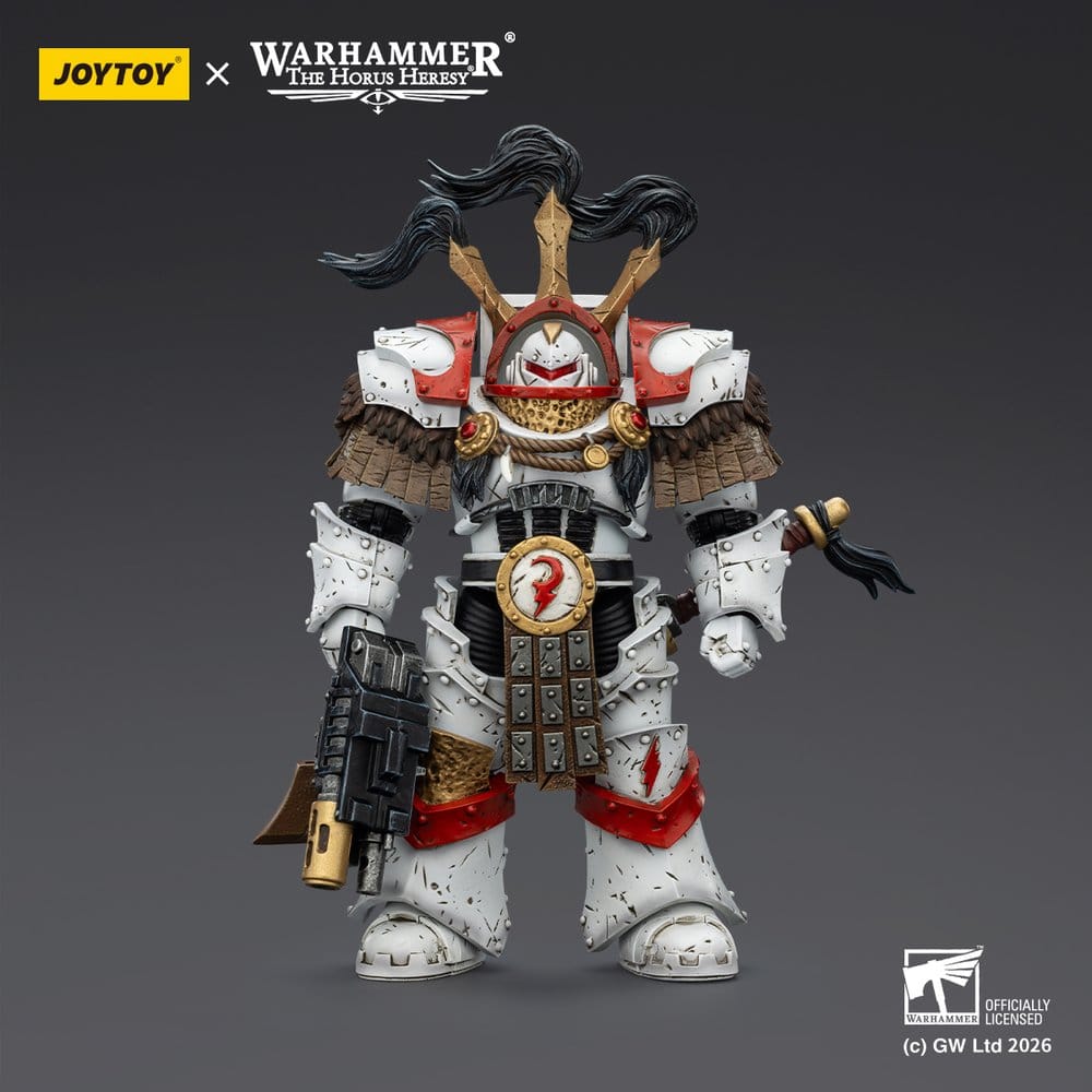 Warhammer 40,000 Figura White Scars Legion Praetor in Cataphractii Terminator Armour with Cyber Hawk Chogorian sword and combi-melta 14 cm
