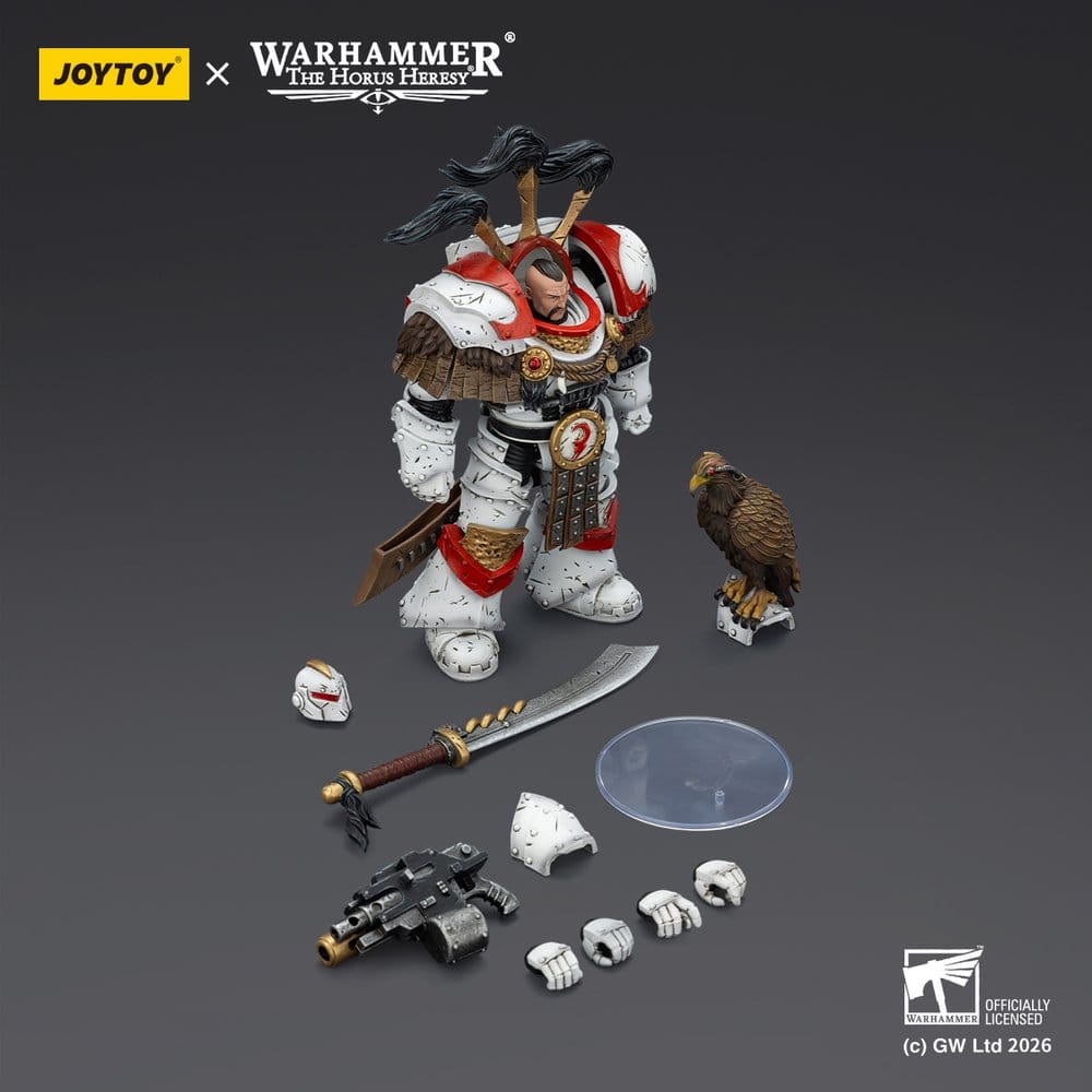 Warhammer 40,000 Figura White Scars Legion Praetor in Cataphractii Terminator Armour with Cyber Hawk Chogorian sword and combi-melta 14 cm